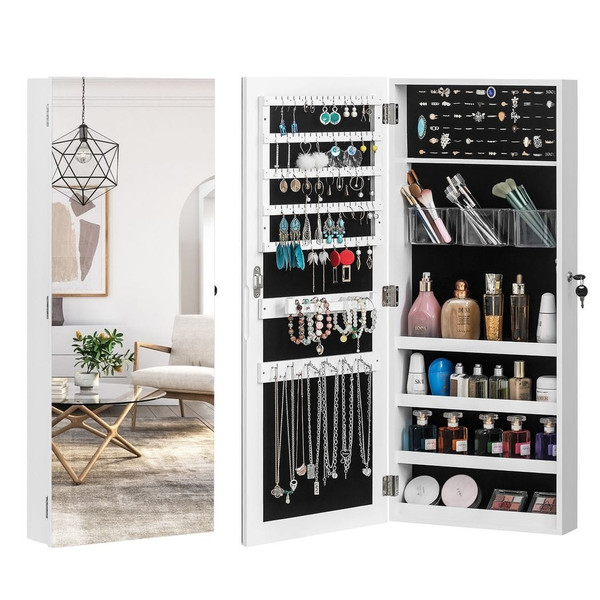 The Whole Surface PVC Film Wall Hanging Door With Lock Jewelry Cabinet Fitting Mirror Cabinet T575-S0671287631