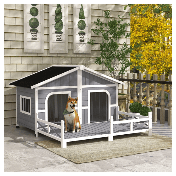 Dog House- Gray, White T575-S0671365254