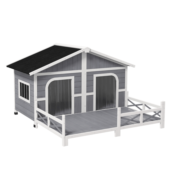 Dog House- Gray, White T575-S0671365254