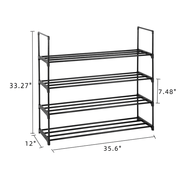 2 Set 4 Tiers Shoe Rack Shoe Tower Shelf Storage Organizer For Bedroom, Entryway, Hallway, and Clos T575-S0671295445