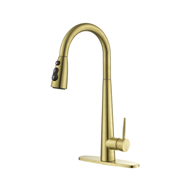 Gold Kitchen Faucets with Pull Down Sprayer, Kitchen Sink Faucet with Pull Out Sprayer,Fingerprint  T575-S0671269483