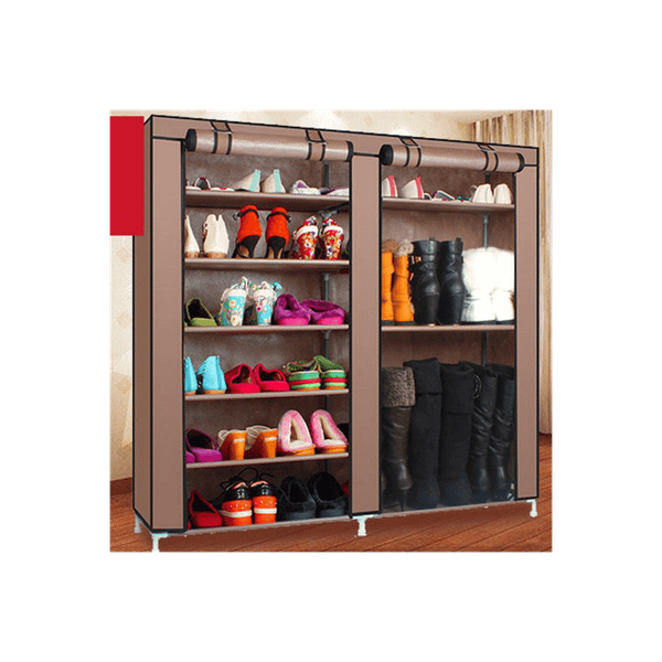 Double Rows 9 Lattices Combination Style Shoe Cabinet Coffee T575-S0671298269
