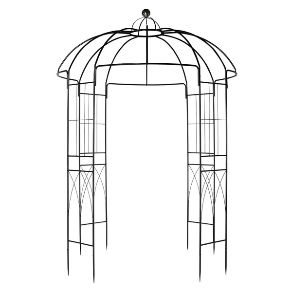 207*207*270cm Courtyard Wrought Iron Gazebo Iron Arch Black T575-S0671266611