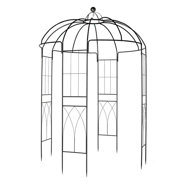 207*207*270cm Courtyard Wrought Iron Gazebo Iron Arch Black T575-S0671266611