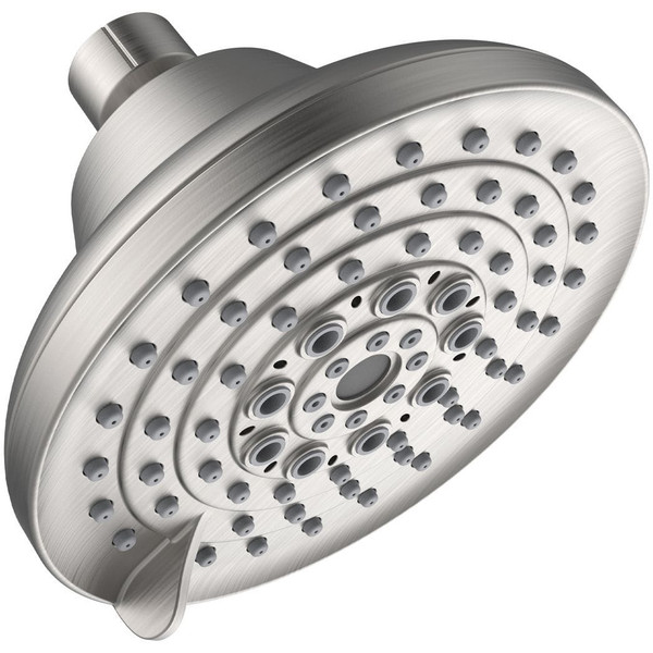 6 Spray Settings High Pressure Shower Head 5" Rain Fixed Showerhead - Brushed Nickel Adjustable Sho T575-S0671299032
