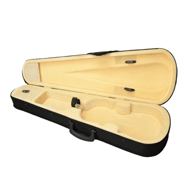 Durable Cloth Fluff Triangle Shape Case with Beige Lining for 4/4 Violin Black T575-S0671291488