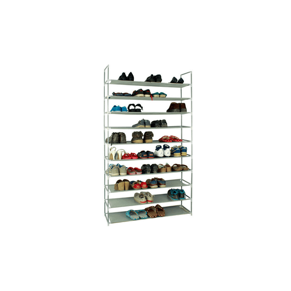 100cm Ultra Large Capacity 10 Layers Non-woven Fabrics & Steel Shoe Rack Gray T575-S0671284088