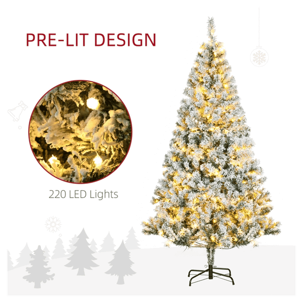 Christmas Trees, with Snow Frosted Branches, Warm White LED Lights T575-S0671348335