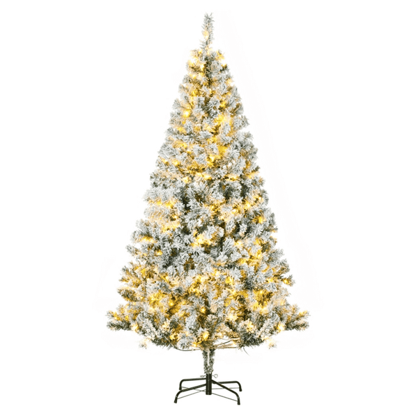 Christmas Trees, with Snow Frosted Branches, Warm White LED Lights T575-S0671348335