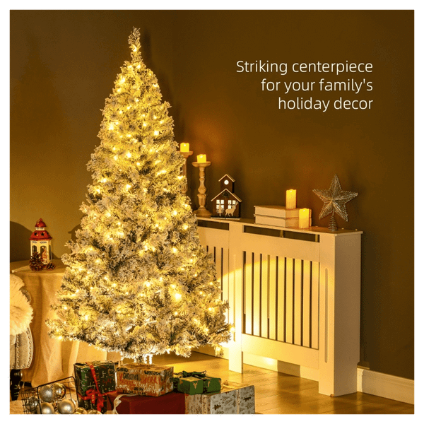 Christmas Trees, with Snow Frosted Branches, Warm White LED Lights T575-S0671348335