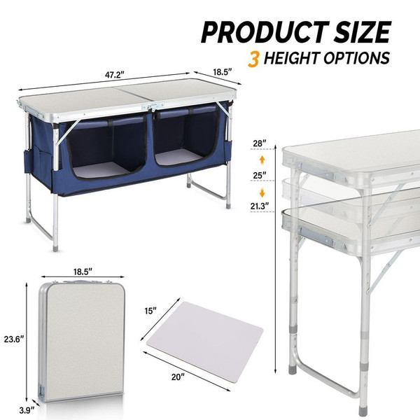 4 Ft Folding Camping Table with Storage T575-S0671365183