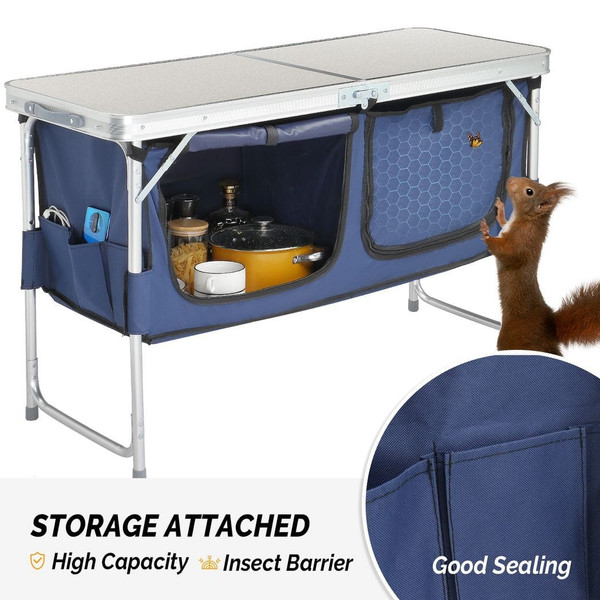 4 Ft Folding Camping Table with Storage T575-S0671365183