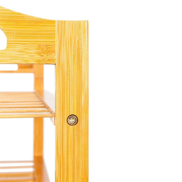 Concise 12-Batten 4 Tiers Bamboo Shoe Rack Wood Color T575-S0671281818