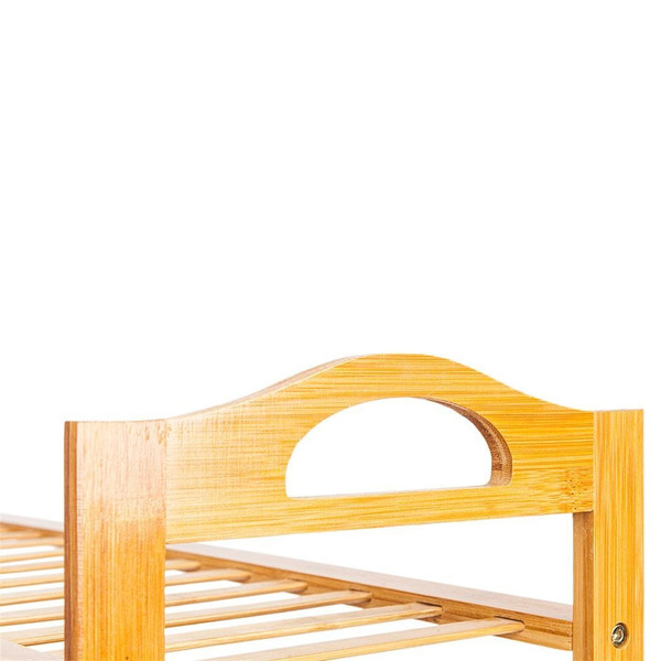 Concise 12-Batten 4 Tiers Bamboo Shoe Rack Wood Color T575-S0671281818
