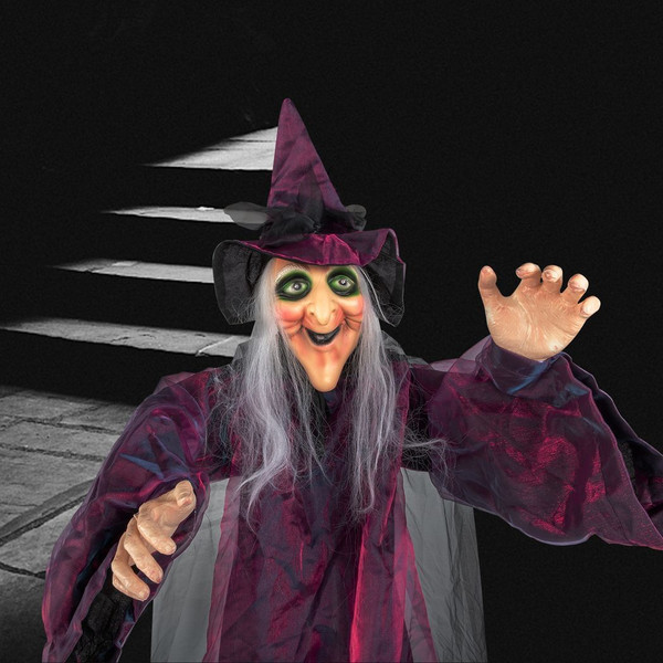 71in Life Size Hanging Witch Talking Halloween Everyday Decoration T575-S0671292941