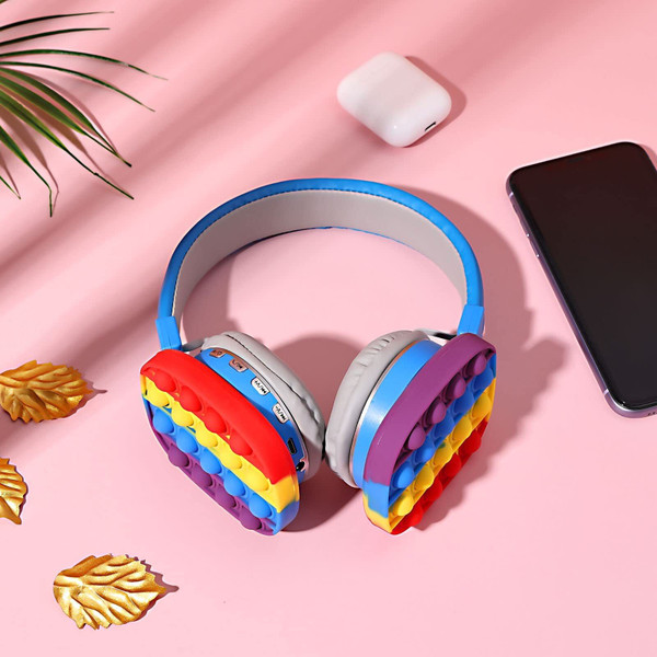 Fidget Headphones Kids Toy Headset, Wireless Bluetooth Headphone Pop Bubble On-Ear Headphone Fidget T575-S0671273343