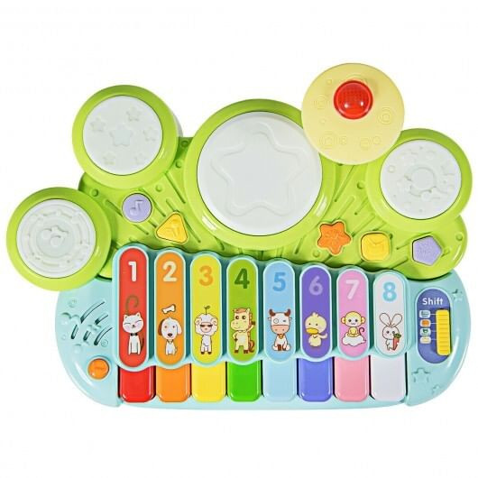 3-in-1 Electronic Piano Xylophone Game Drum Set - Color: Multicolor D681-TY579439