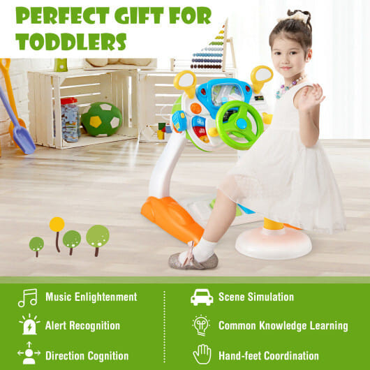 Kids Steering Wheel Pretend Play Toy Set with Lights and Sounds B593-TM10028