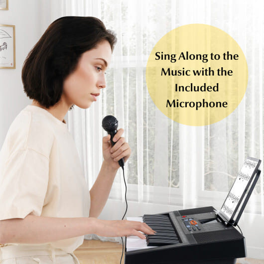 61-Key Electronic Keyboard Piano with 3 Teaching Modes  LED Display and Dual Keyboard B593-MU10109US