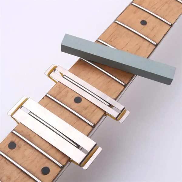 Color: WHITE - Guitar Fret Wire Sanding Stone Protector Kit  Finger Plate Radian Polishing DIY Luth F640-12000033394503195