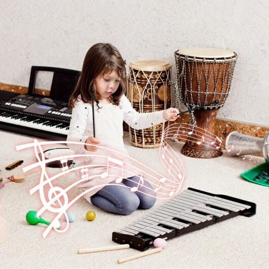 30 Notes Percussion with Practice Pad Mallets Sticks Stand B593-MU10034