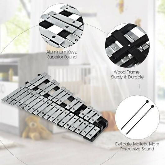 27 Note Glockenspiel Xylophone with 2 Rubber Mallets B593-MU10044