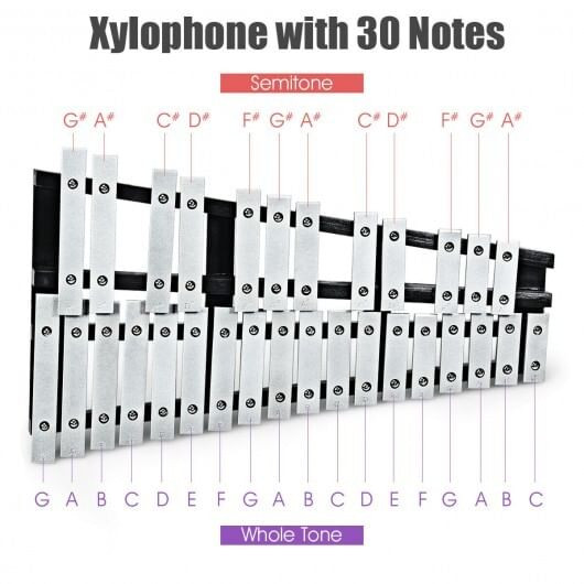 27 Note Glockenspiel Xylophone with 2 Rubber Mallets B593-MU10044
