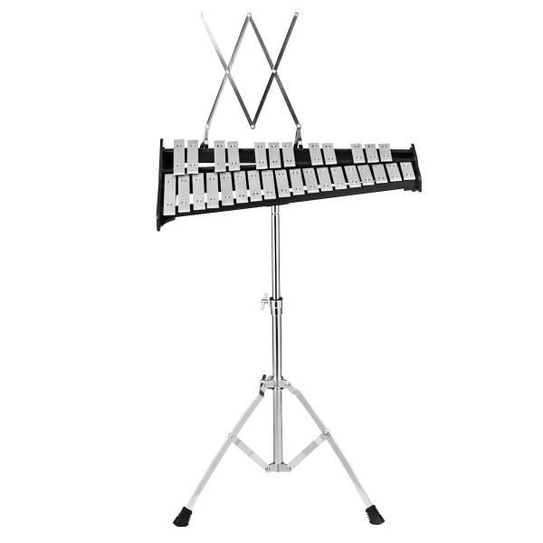 30 Notes Percussion with Practice Pad Mallets Sticks Stand - Color: Black D681-MU10034
