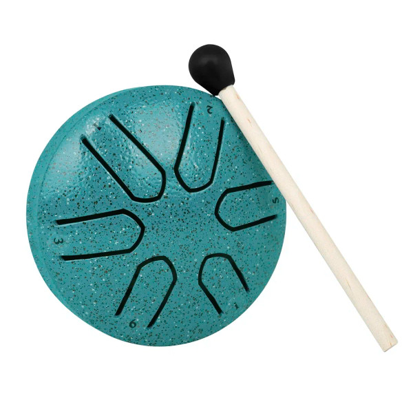 Color: Eggplant - 3 Inch 6-Tone Steel Tongue Drum Mini Hand Pan Drums with Drumsticks Percussion Mu F640-12000033327737403
