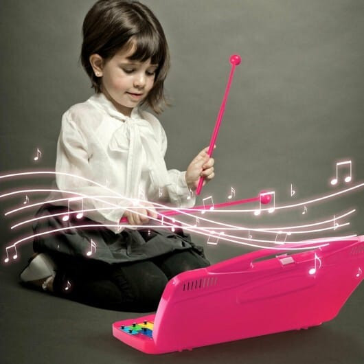 25 Notes Kids Glockenspiel Chromatic Metal Xylophone-Pink B593-MU10038