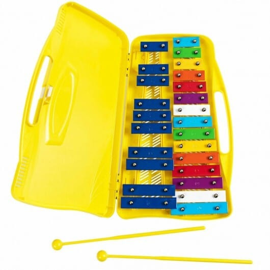 25 Notes Kids Glockenspiel Chromatic Metal Xylophone-Pink B593-MU10038