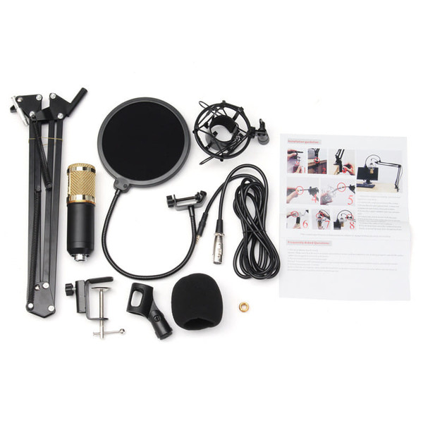 BM800 Professional Condenser Microphone Sound Audio Studio Recording Microphone System Kit Brocasti C122-1202404