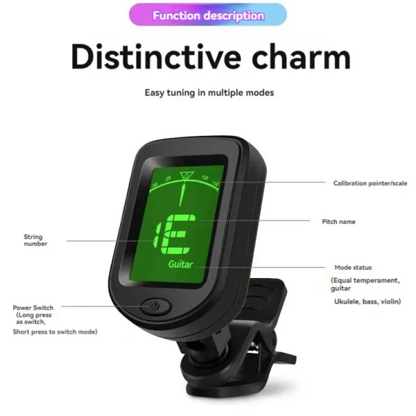NEW Rechargeable Guitar Tuner For All Instruments Clip on Electronic Tuner for Guitar Bass Ukulele  F640-3256807318030219