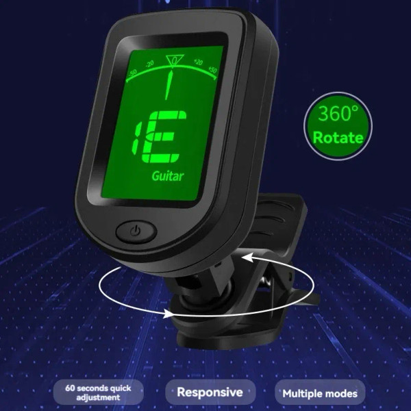 NEW Rechargeable Guitar Tuner For All Instruments Clip on Electronic Tuner for Guitar Bass Ukulele  F640-3256807318030219