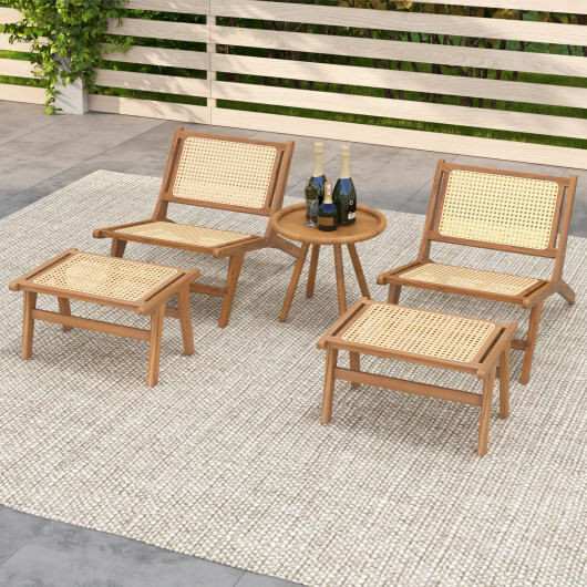 Teak Wooden Chair with Handwoven Rattan Seat and Backrest - Color: Natural D681-JV11765