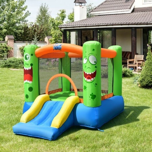 Inflatable Bounce House Jumper Castle Kid's Playhouse without Blower - Color: Multicolor D681-OP70337
