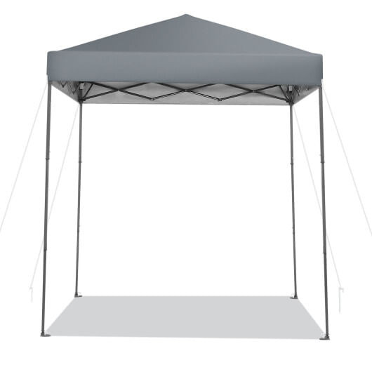 6.6 x 6.6 Feet Outdoor Pop-up Canopy Tent with UPF 50+ Sun Protection-Gray - Color: Gray D681-NP10849GR