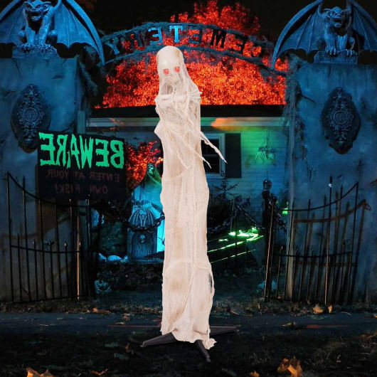 6FT Halloween Animated Standing Mummy with LED Red Glowing Eyes - Size: 6 ft D681-CM24704