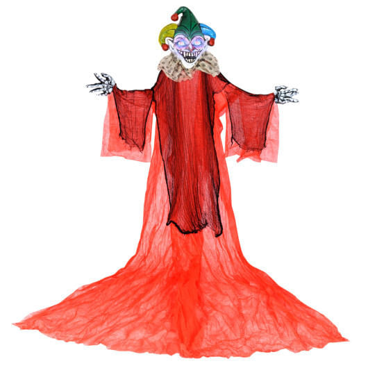 Halloween Hanging Clown with Wings and Lighted Colorful Eyes - Color: Red D681-CM24982