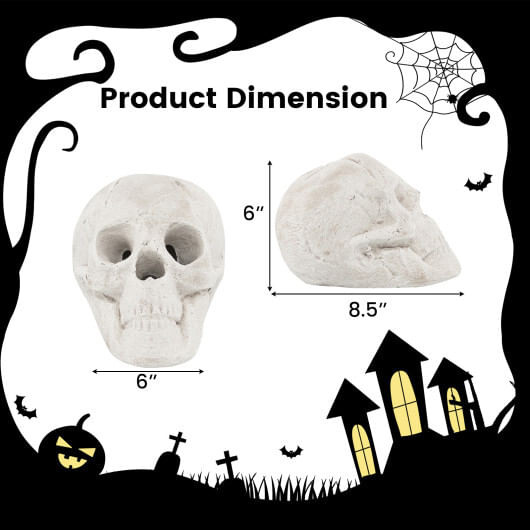 Halloween Fire Pit Skull Halloween Decoration-Beige - Color: Beige D681-NP10687BE