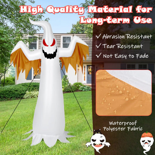 6 Feet Halloween Inflatable Ghost Quick Blow up Halloween Dcor with LED Lights - Color: White - Siz D681-CM23964US