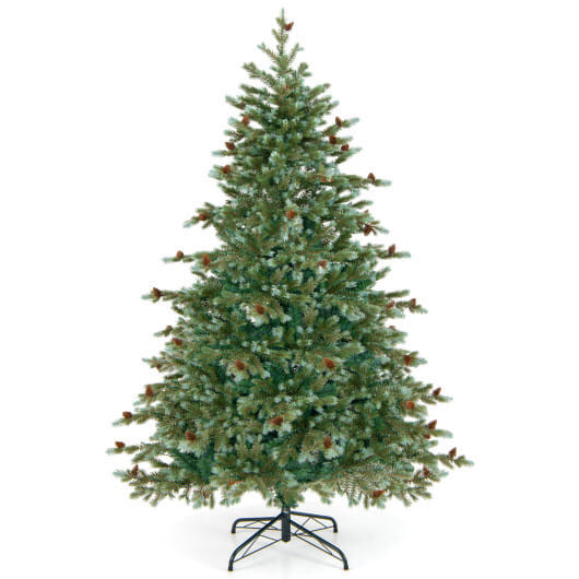 6/7/8 Feet Christmas Tree with Warm White LED Lights and Pine Cones-6 ft - Color: Green - Size: 6 ft D681-CM24824US