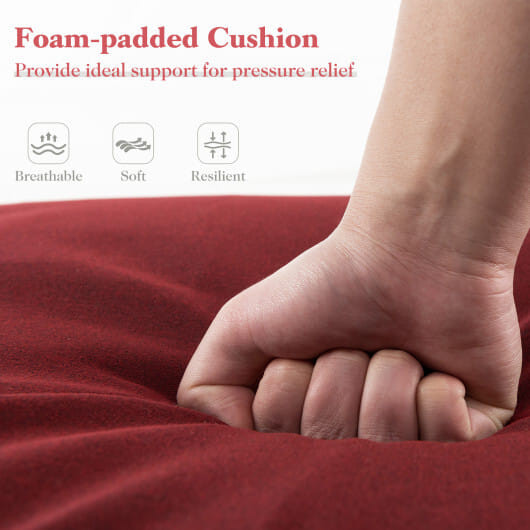 Outdoor Chaise Lounge Cushion Patio Furniture Folding Pad with Fixing Straps-Red - Color: Red D681-NP11525RE-1
