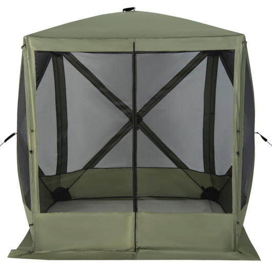 6.7 x 6.7 Feet Pop Up Gazebo with Netting and Carry Bag-Green - Color: Green D681-NP10676GN
