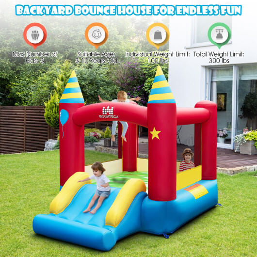 Inflatable Kids Bounce Castle with 480W Blower - Color: Multicolor D681-NP10708US