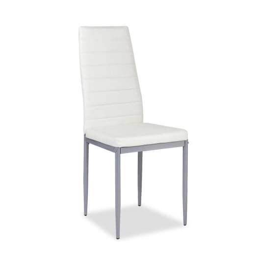 4 pcs PVC Leather Dining Side Chairs Elegant Design -White - Color: White D681-KC53402WH