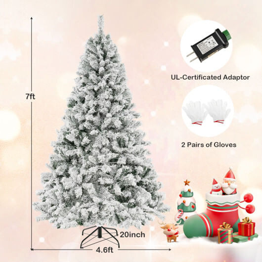 6/7/8 Feet Artificial Xmas Tree 3-Minute Quick Shape-7 ft - Color: White - Size: 7 ft D681-CM24565US