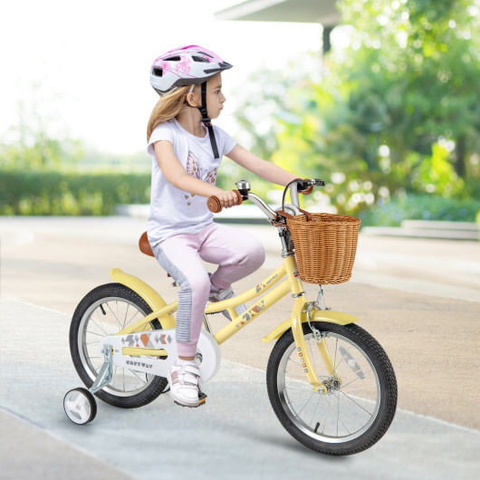 16 Inch Kids Bike Adjustable Bicycle with Reflectors and Bell for Children 4-7 Years Old-16 inches  D681-TS10153BE-16