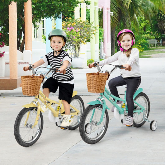 16 Inch Kids Bike Adjustable Bicycle with Reflectors and Bell for Children 4-7 Years Old-16 inches  D681-TS10153BE-16
