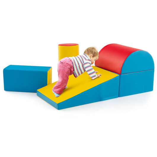 5-Piece Kids Climb and Crawl Activity Playset-Red - Color: Red D681-FH10095RE